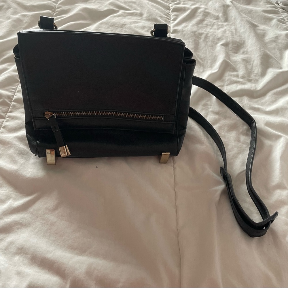 Forever 21 black leather crossbody bag